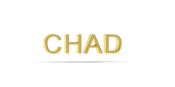 Golden Chad Inscrição Isolada Fundo Branco Renderização — Fotografia de Stock