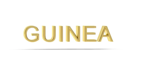 Goldene Guinea Inschrift Isoliert Auf Weißem Hintergrund Render — Stockfoto