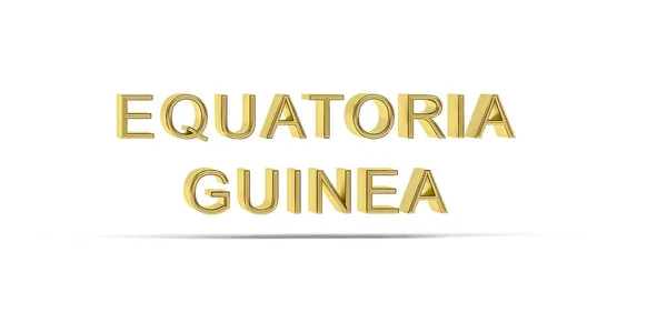 Goldene Inschrift Äquatorialguinea Isoliert Auf Weißem Hintergrund Render — Stockfoto
