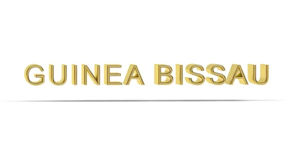 Goldene Guinea Bissau Inschrift Isoliert Auf Weißem Hintergrund Render — Stockfoto