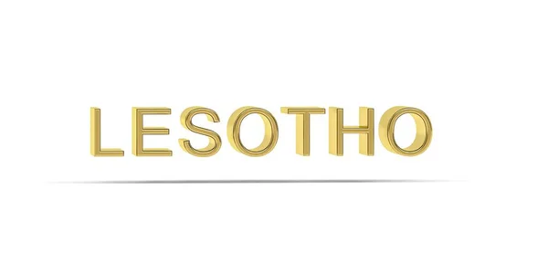 Goldene Lesotho Inschrift Isoliert Auf Weißem Hintergrund Render — Stockfoto