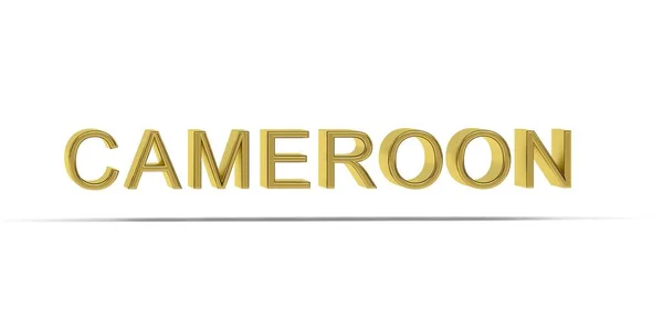 Golden Kameroen Inscriptie Geïsoleerd Witte Achtergrond Render — Stockfoto