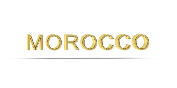 Goldene Marokko Inschrift Isoliert Auf Weißem Hintergrund Render — Stockfoto