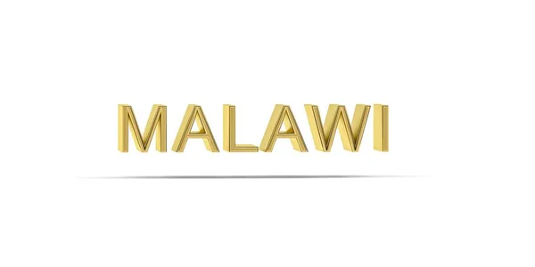 Golden Malawi Felirat Elszigetelt Fehér Háttér Render — Stock Fotó