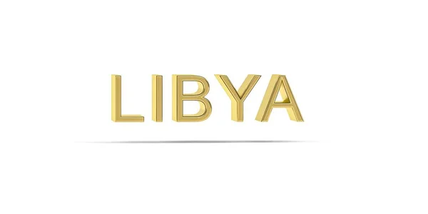 Goldene Libyen Inschrift Isoliert Auf Weißem Hintergrund Renderer — Stockfoto