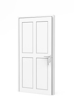 Kapı modeli beyaz arkaplanda izole edildi - 3d oluşturma