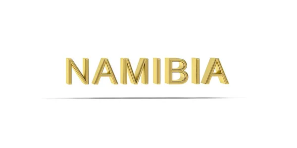 Golden Namibia Inscriptie Geïsoleerd Witte Achtergrond Render — Stockfoto