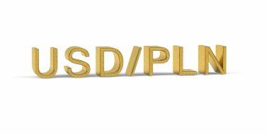 Altın USDPLN - ön x pazarındaki döviz çifti - 3d render