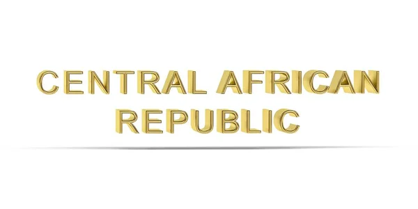 Arany Közép Afrikai Köztársaság Felirat Elszigetelt Fehér Háttér Render — Stock Fotó