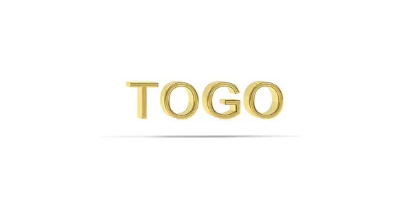 Inscripción Golden Togo Aislada Sobre Fondo Blanco Render —  Fotos de Stock