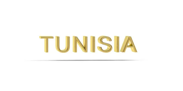 Goldene Tunesien Inschrift Isoliert Auf Weißem Hintergrund Render — Stockfoto