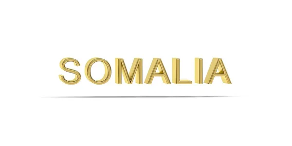 Golden Somalie Inscription Isolée Sur Fond Blanc Rendu — Photo