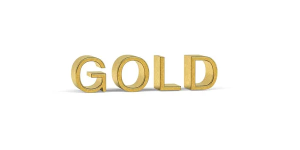 Golden Gold Inscription Métal Précieux Sur Marché Boursier Rendu — Photo