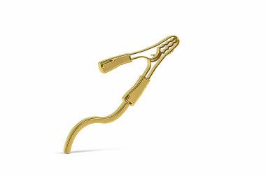 Beyaz arkaplanda izole edilmiş Altın 3d jumper kablo simgesi - 3B oluşturma