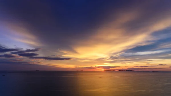Dreamy Sunset Tropical Sea Pattaya Thailand Beautiful Landscape Seascape Water — Stock Photo, Image