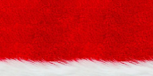 Red velvet and white fur background. Santa Claus hat texture. Christmas background.