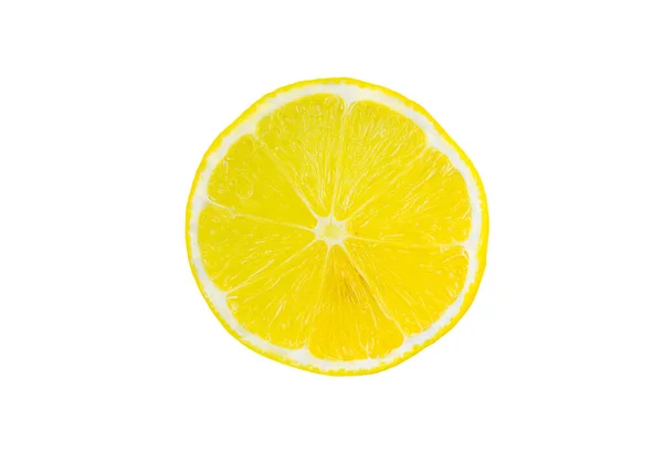 Fragmen Lemon Diisolasi Pada Latar Belakang Putih Lemon Dengan Jalan — Stok Foto