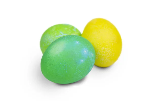 Huevos Pascua Color Aislados Sobre Fondo Blanco Recorte Camino Decoraciones — Foto de Stock