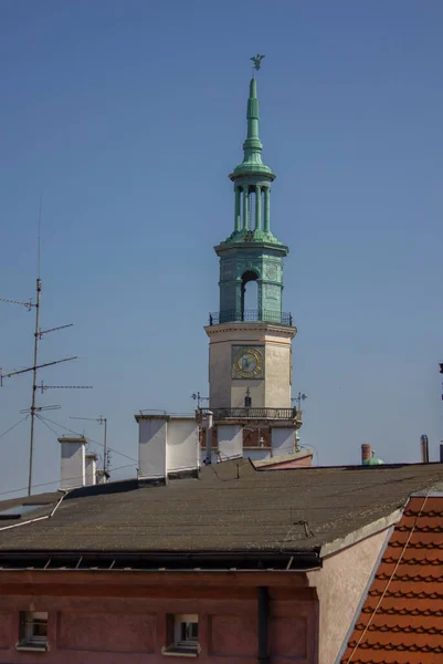Πόζναν Πολωνία Απριλίου 2023 Άποψη Του Δημαρχείου Από Λόφο Przemyshl — Φωτογραφία Αρχείου