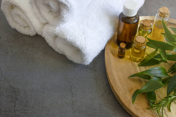 Spa therapy background. Natural oils for body care.