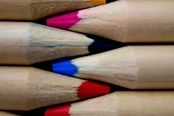 Ceruzák Záródnak Iskolai Háttér — Stock Fotó