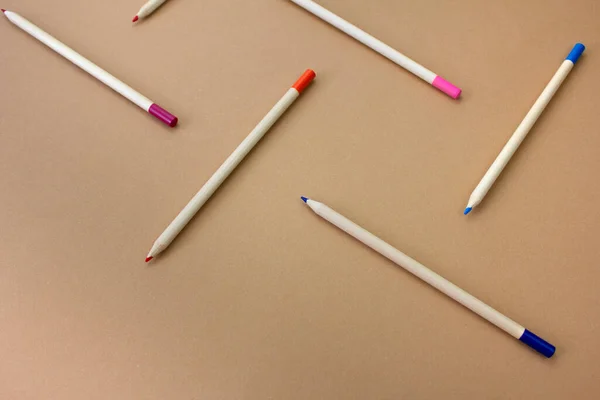 Bleistifte Auf Papierhintergrund Muster — Stockfoto