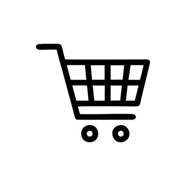 Shopping Cart Pictogram Black Color Electronic Purchases — Stok fotoğraf