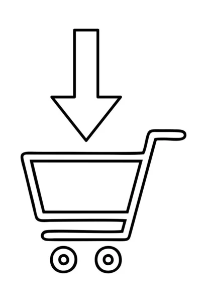 Shopping Cart Arrow Purchase Indicator Commerce — Stock Photo, Image