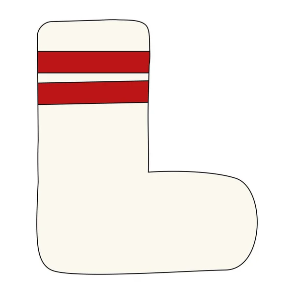 Классическое Белое Sock Красными Stripes — стоковое фото