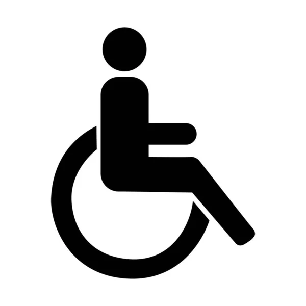 Pictograma Wheelchair Ícone Preto Desabilidade Mobilidade Reduzida — Fotografia de Stock