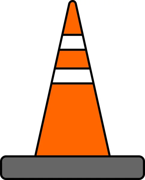 Orange Traffic Cone Gray Base White Stripes — Stock fotografie