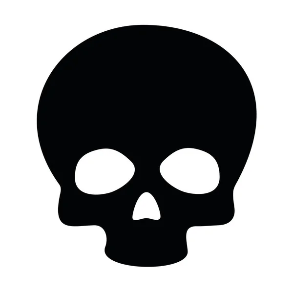 Drawing Human Skull Black Color Isolated — Stock fotografie