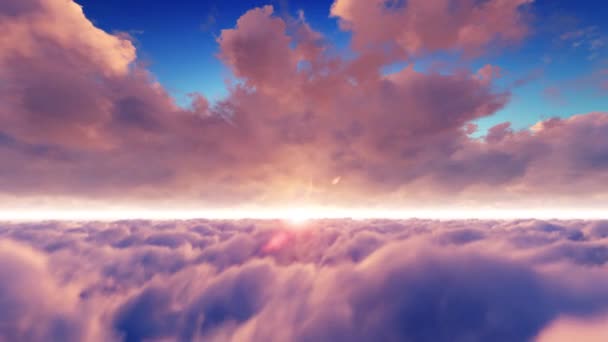 这个运动图形包括了云层环上的飞行 — 图库视频影像