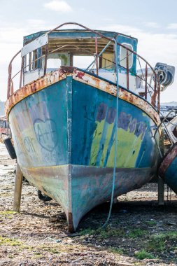 Camaret-sur-Mer 'deki deniz mezarlığı, Finistere, Fransa.
