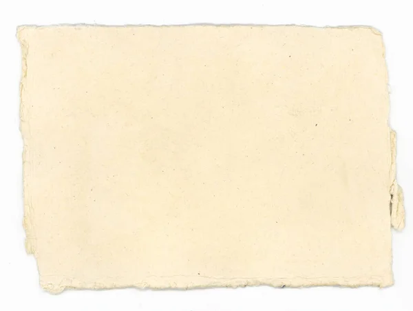 Piece Ecru Colored Handmade Empty Paper — Stock Photo, Image