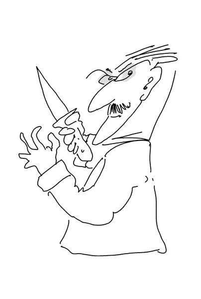 Zeichnung Eines Kriminellen Mit Einem Messer Inspiriert Vom Lied Mackie — Stockfoto