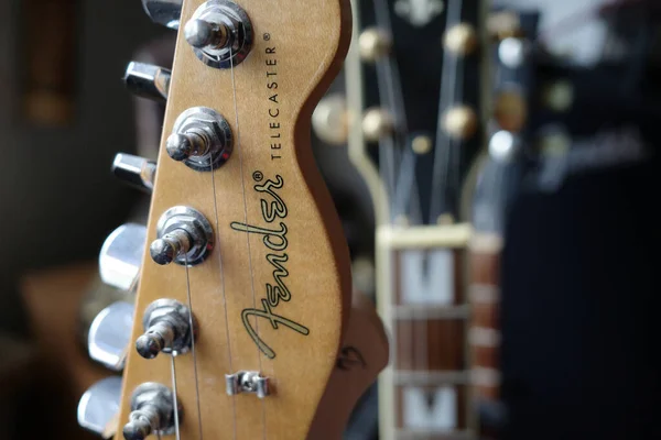 Itterbeck Deutschland Okt 2023 Nahaufnahme Eines Gitarrenkopfes Einer Fender Telecaster — Stockfoto