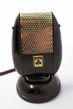 Itterbeck, Germany - Nov 8 2024 Grundig GDM 11, a dynamic microphone in a Bakelite housing from 1955, made by AKG clipart