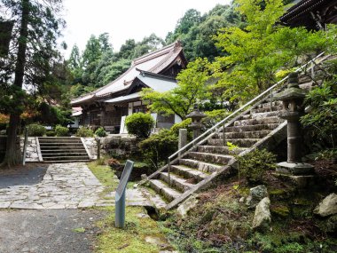 Hiroşima, Japonya - 24 Ağustos 2018 Fukuoji Budist Tapınağı 'nda