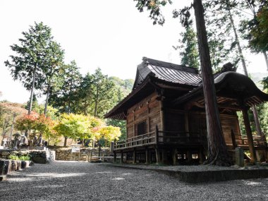 Koshu, Japonya - 26 Ekim 2017: Keitokuin 'de Takeda Katsuyori' ye adanmış bir Budist tapınağı, Takeda klanının son hükümdarı,
