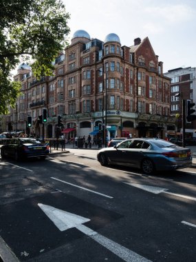 London, UK - June 6, 2018: Traffic on Bayswater road near Queensway station clipart