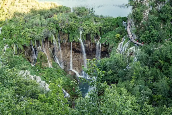 Прекрасная Природная Среда Реки Корана Плитвицких Озерах Хорватия Великолепный Национальный — стоковое фото