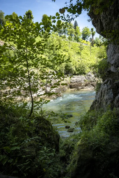 Река Корана Протекающая Через Скальный Каньон Деревни Оке Хорватия — стоковое фото
