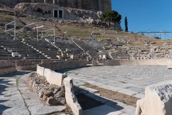 Antico Teatro Dioniso Visto Dalla Collina Atene Acropoli Grecia Foto — Foto Stock