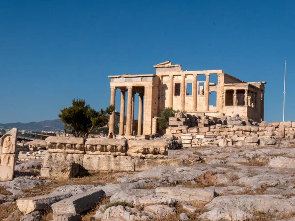 Ερέχθειο Ναός Της Αθηνάς Πολιάς Είναι Αρχαίος Ελληνικός Ιωνικός Ναός — Φωτογραφία Αρχείου
