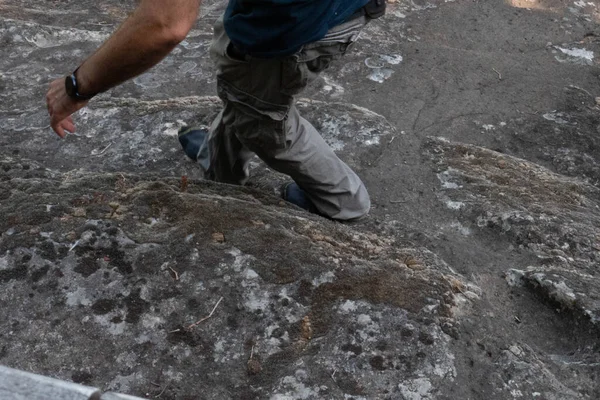 Die Archäologische Stätte Ciampate Del Diavolo Versteinerte Fußabdrücke Die Pyroklastischen — Stockfoto