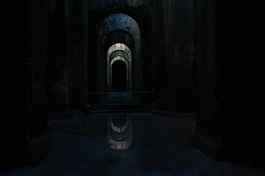 The Piscina Mirabilis is an ancient Roman cistern on the Bacoli hill at the western end of the Gulf of Naples, southern Italy.  clipart