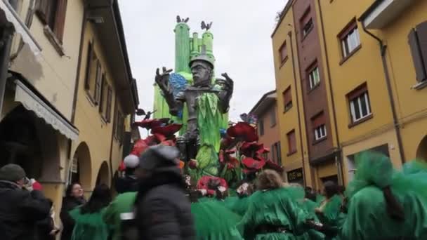 Schoonheid Opwinding Van Het Carnaval Cento Zal Tot Leven Komen — Stockvideo
