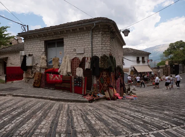 Gjirokaster Cidade Velha Bazar Albânia Foto Alta Qualidade — Fotografia de Stock