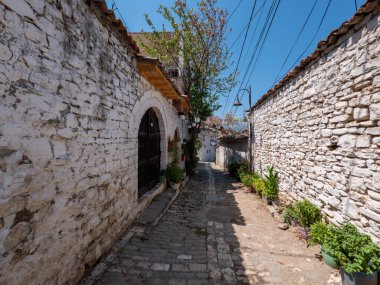 Berat Arnavutluk tarihi merkez kale ve kilisesi. Yüksek kalite fotoğraf